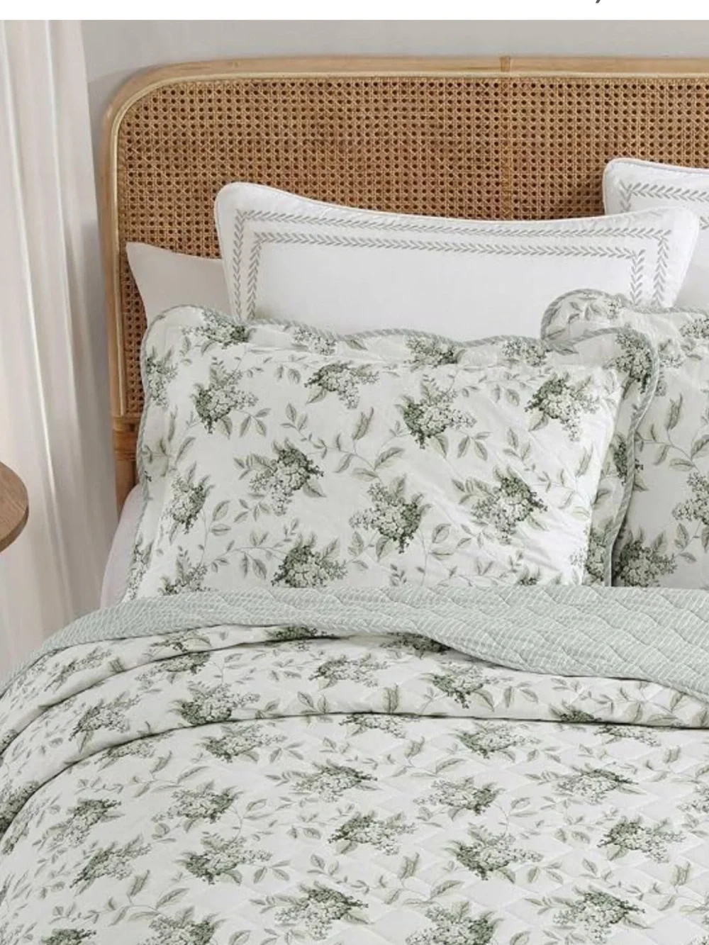 Laura Ashley Portland Floral Green Standard Pillow Shams